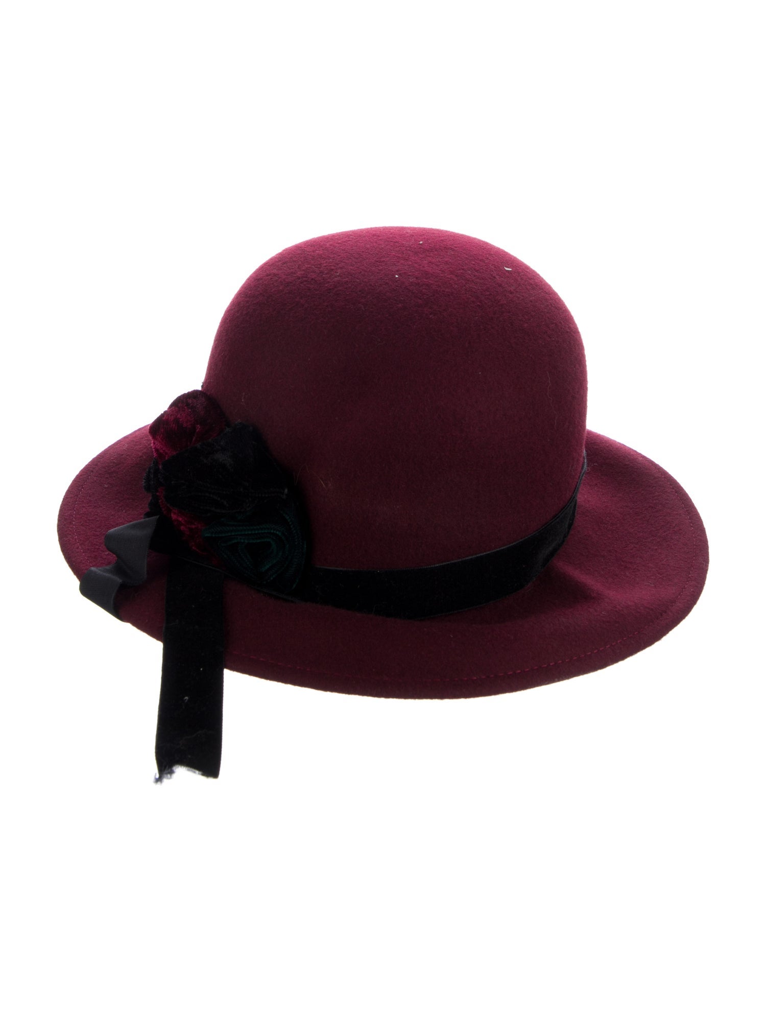 Henri Bendel burgundy wool hat