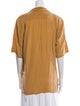 Henri Bendel Silk Short Sleeve Button-Up Top