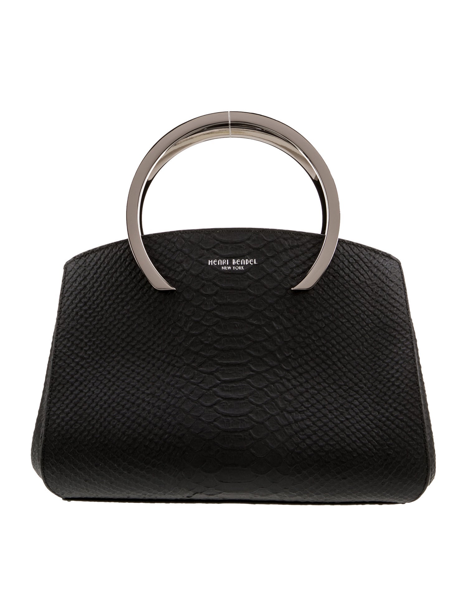 Henri Bendel Embossed Leather Top Handle Bag