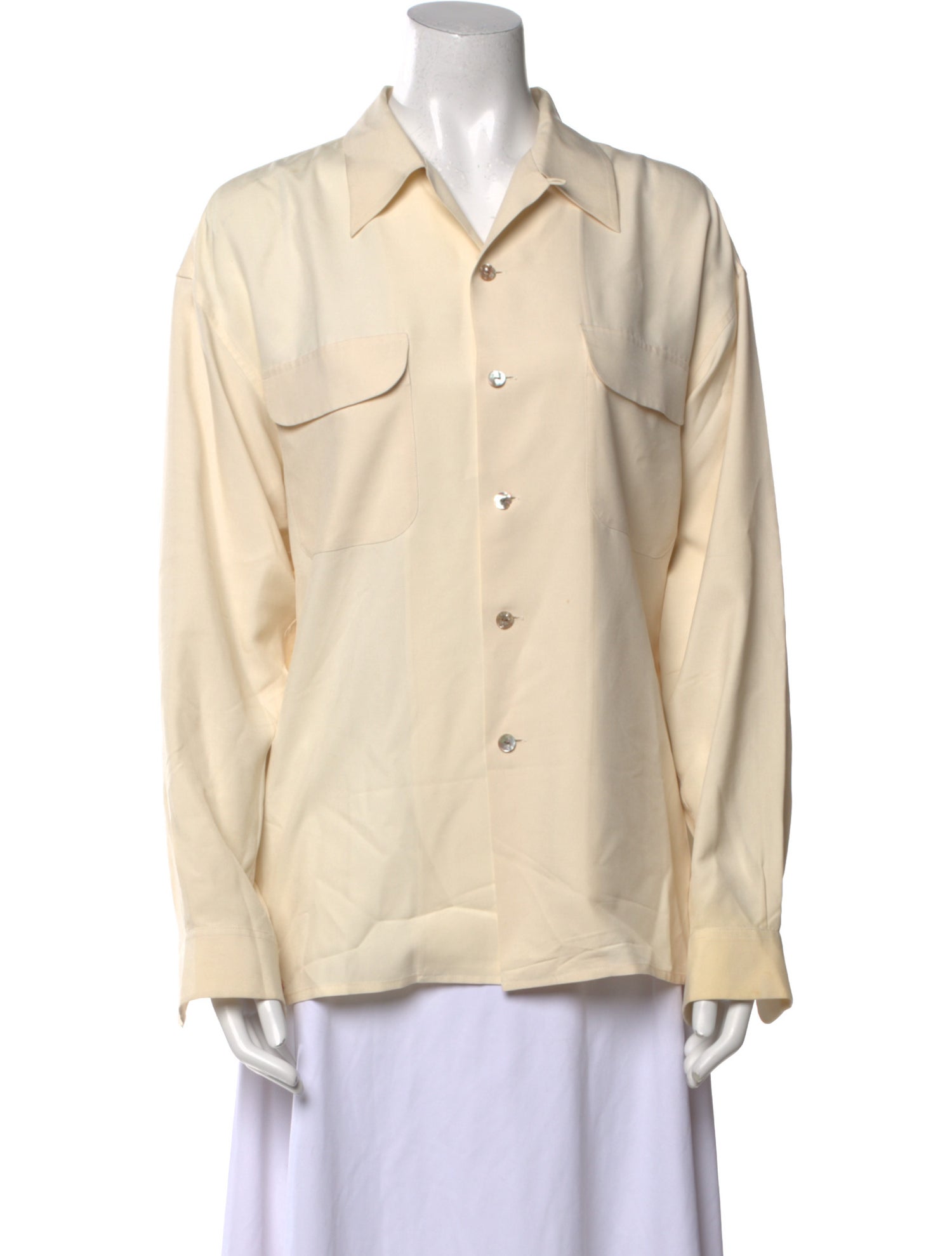 Henri Bendel Silk Long Sleeve Button-Up Top