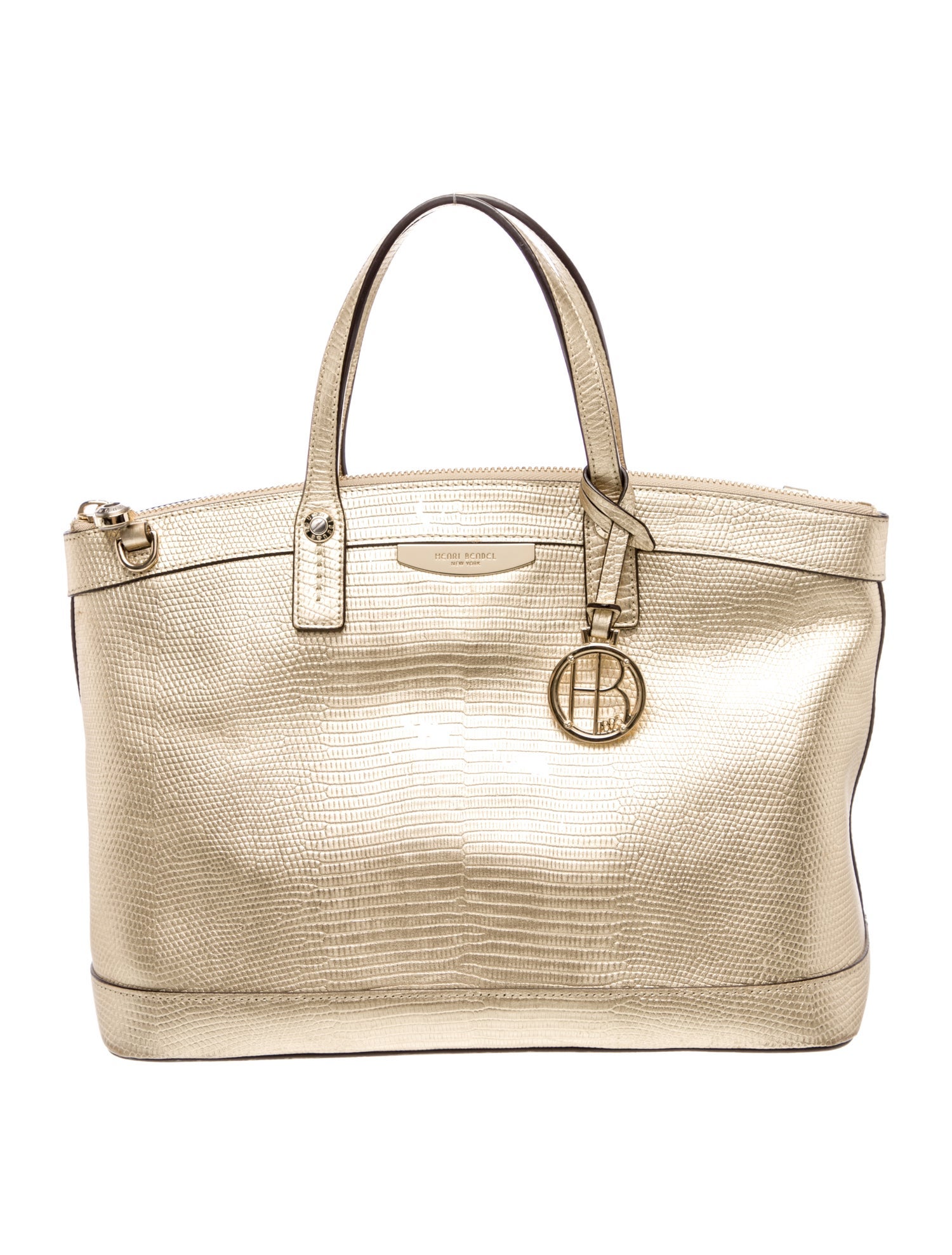 Henri Bendel Embossed Leather Top Handle Bag