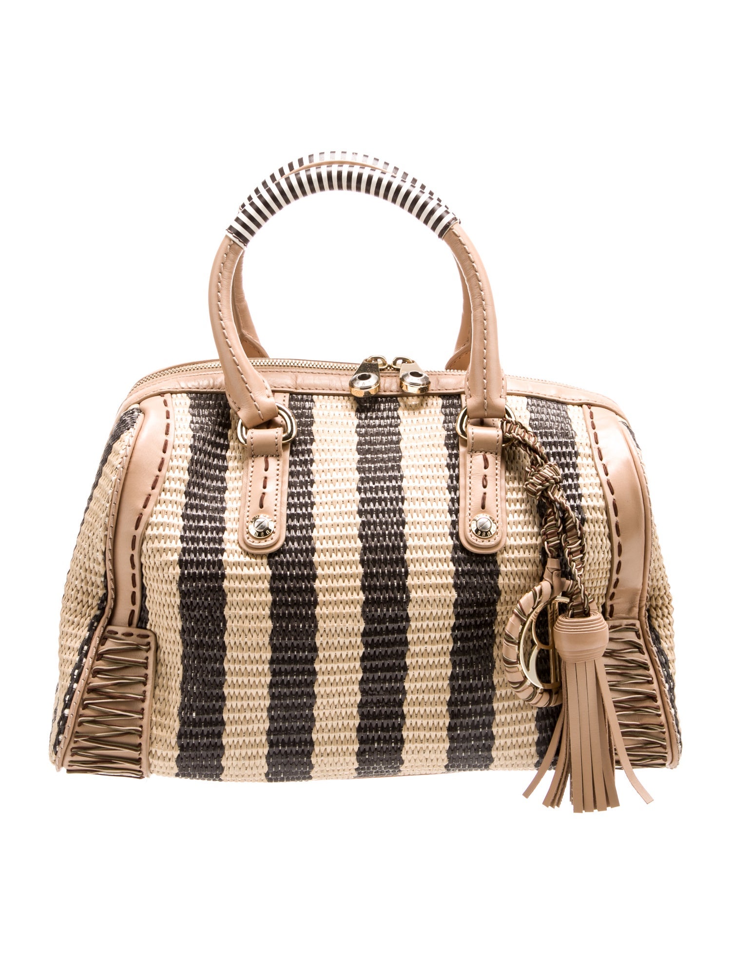 Henri Bendel Raffia Top Handle Bag