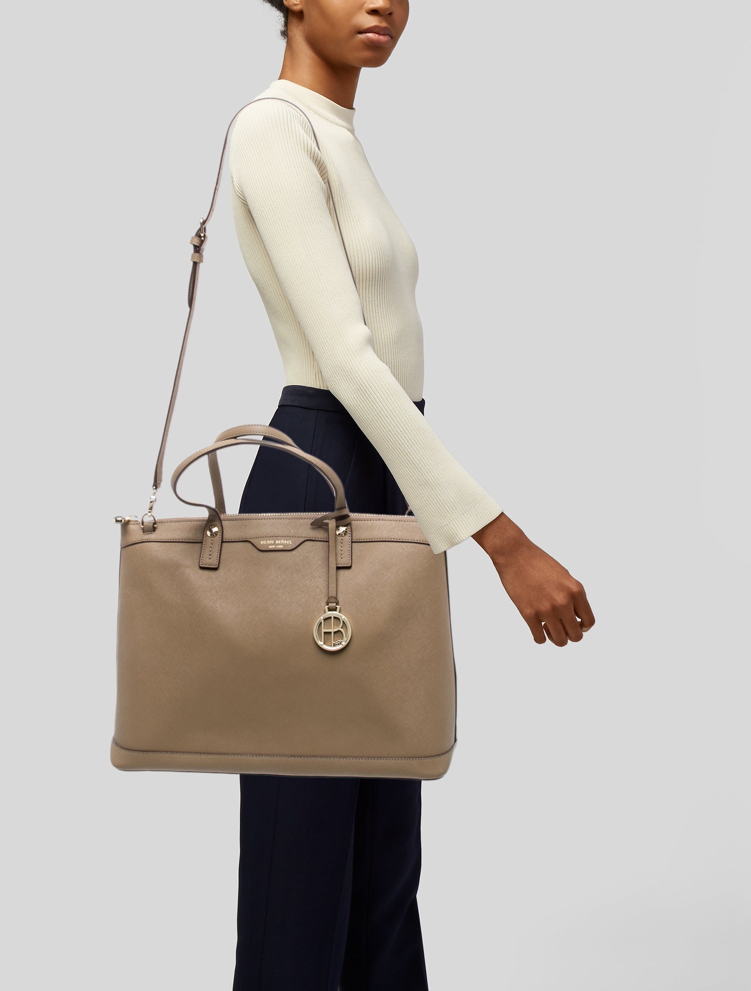 Henri Bendel Saffiano Leather Shoulder Bag