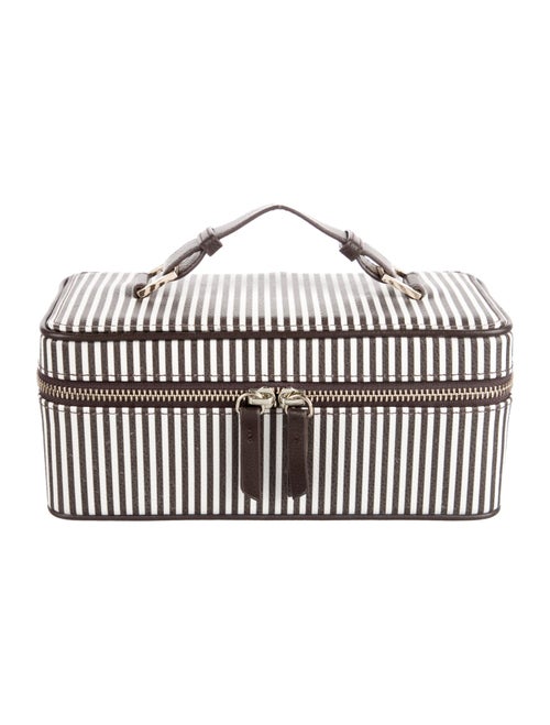 Henri Bendel leather printed cosmetic bag