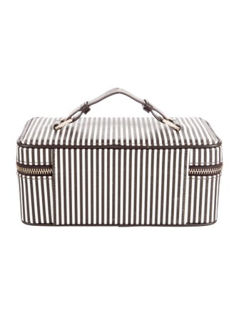 Henri Bendel leather printed cosmetic bag