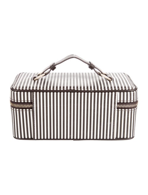 Henri Bendel leather printed cosmetic bag