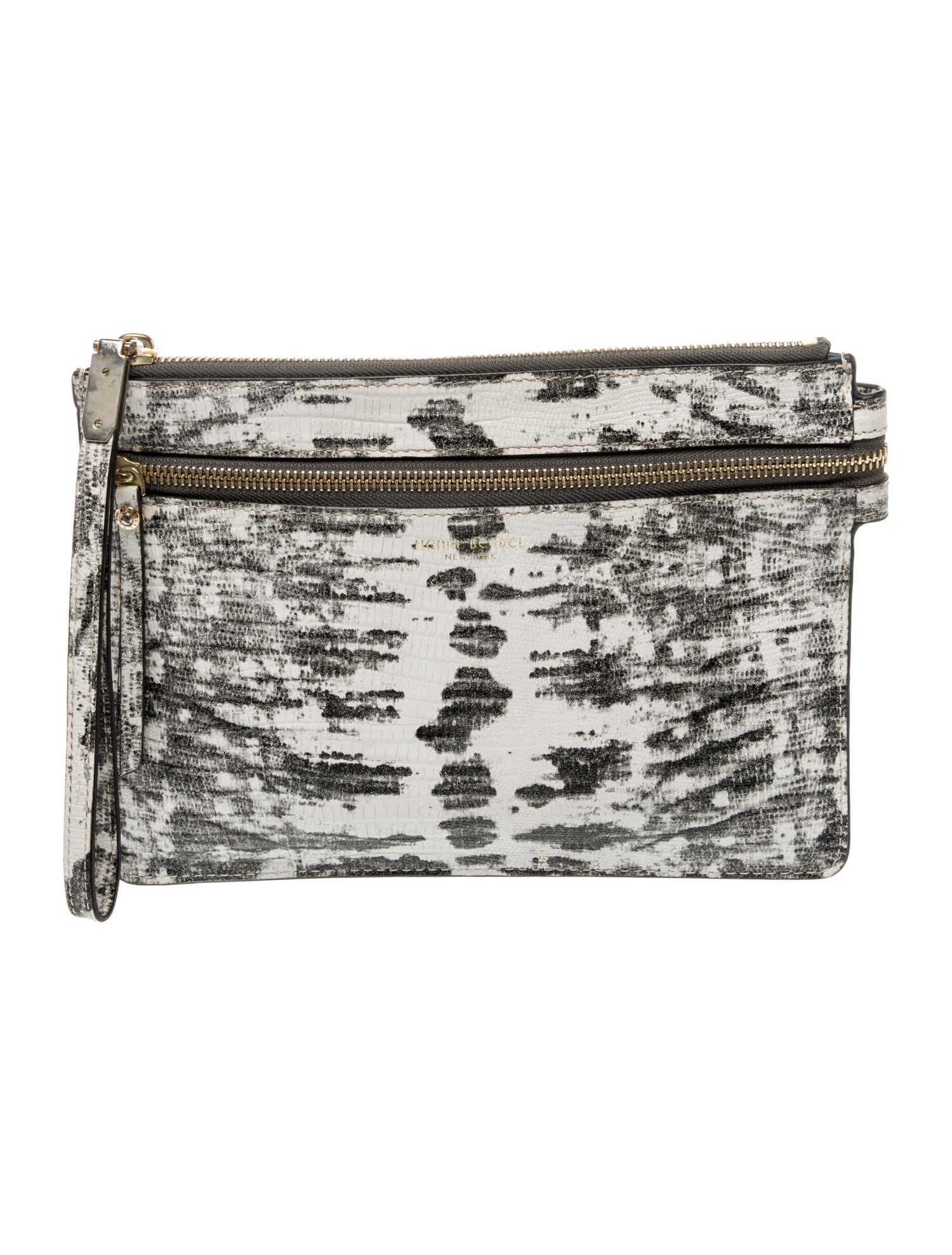 Henri Bendel Embossed Leather Messenger Bag