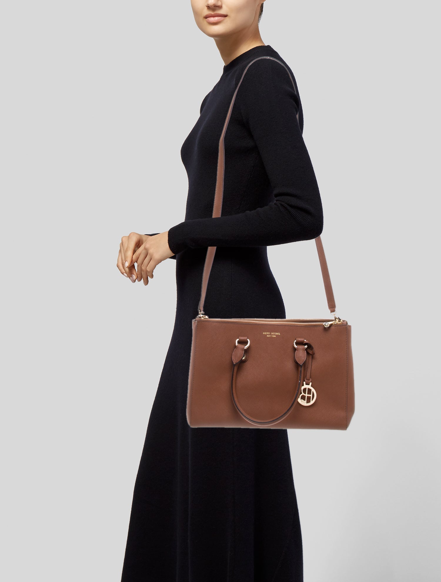 Henri Bendel Saffiano Leather Shoulder Bag