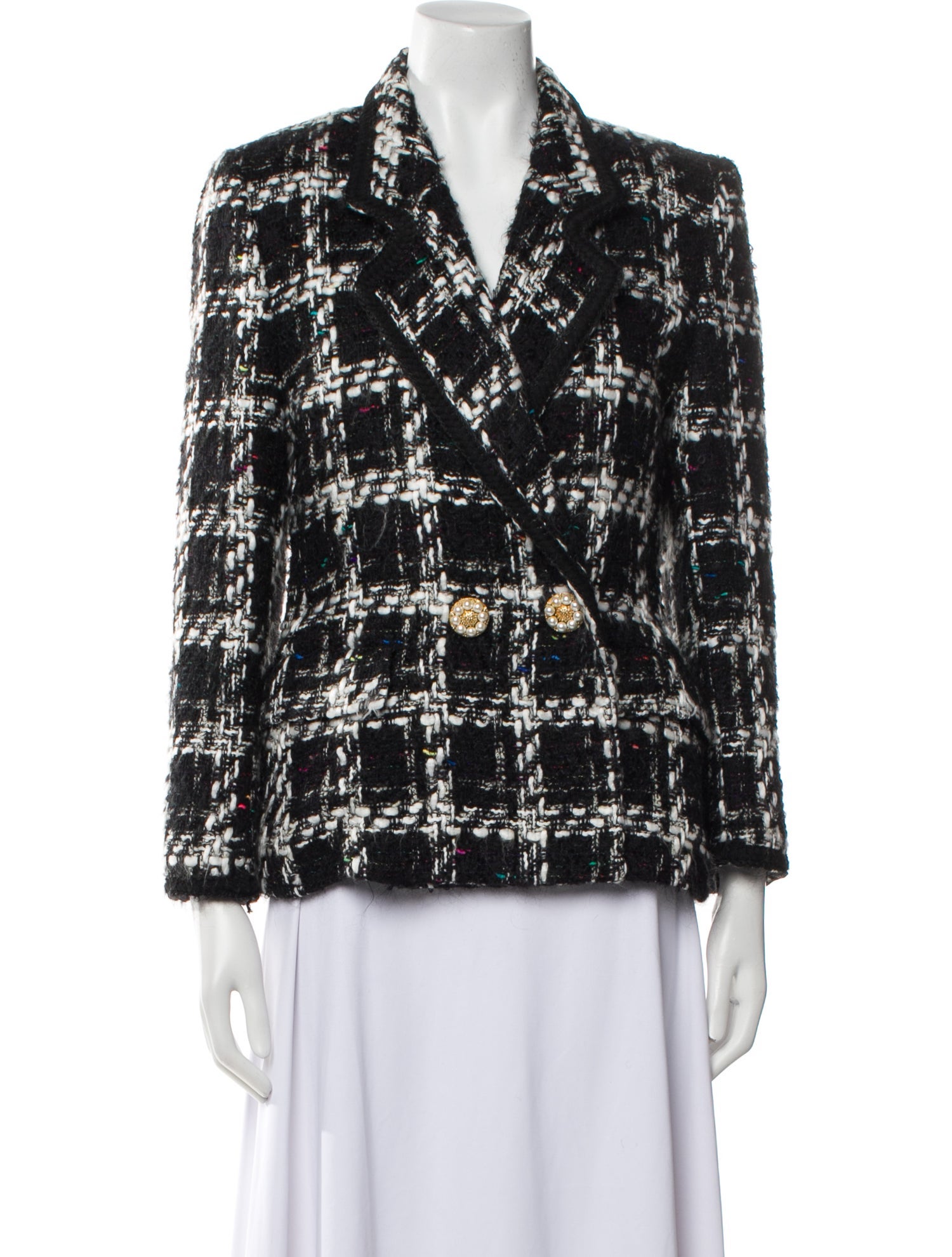 Henri Bendel Wool Plaid Print Blazer