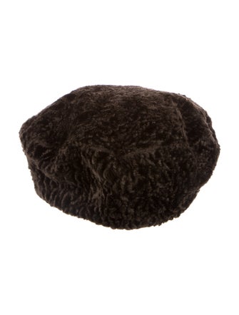 Henri Bendel Lamb Fur Beret Hat