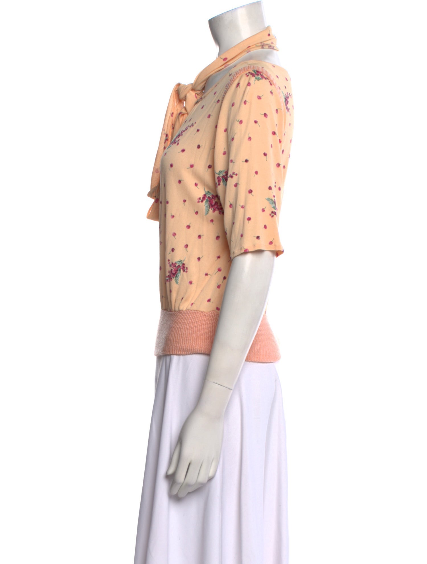 Henri Bendel Polka Dot Print Mock Neck Polo