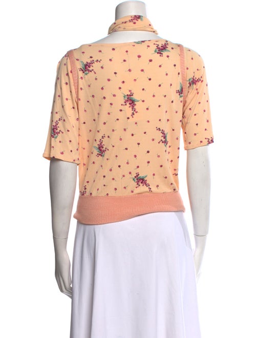 Henri Bendel Polka Dot Print Mock Neck Polo