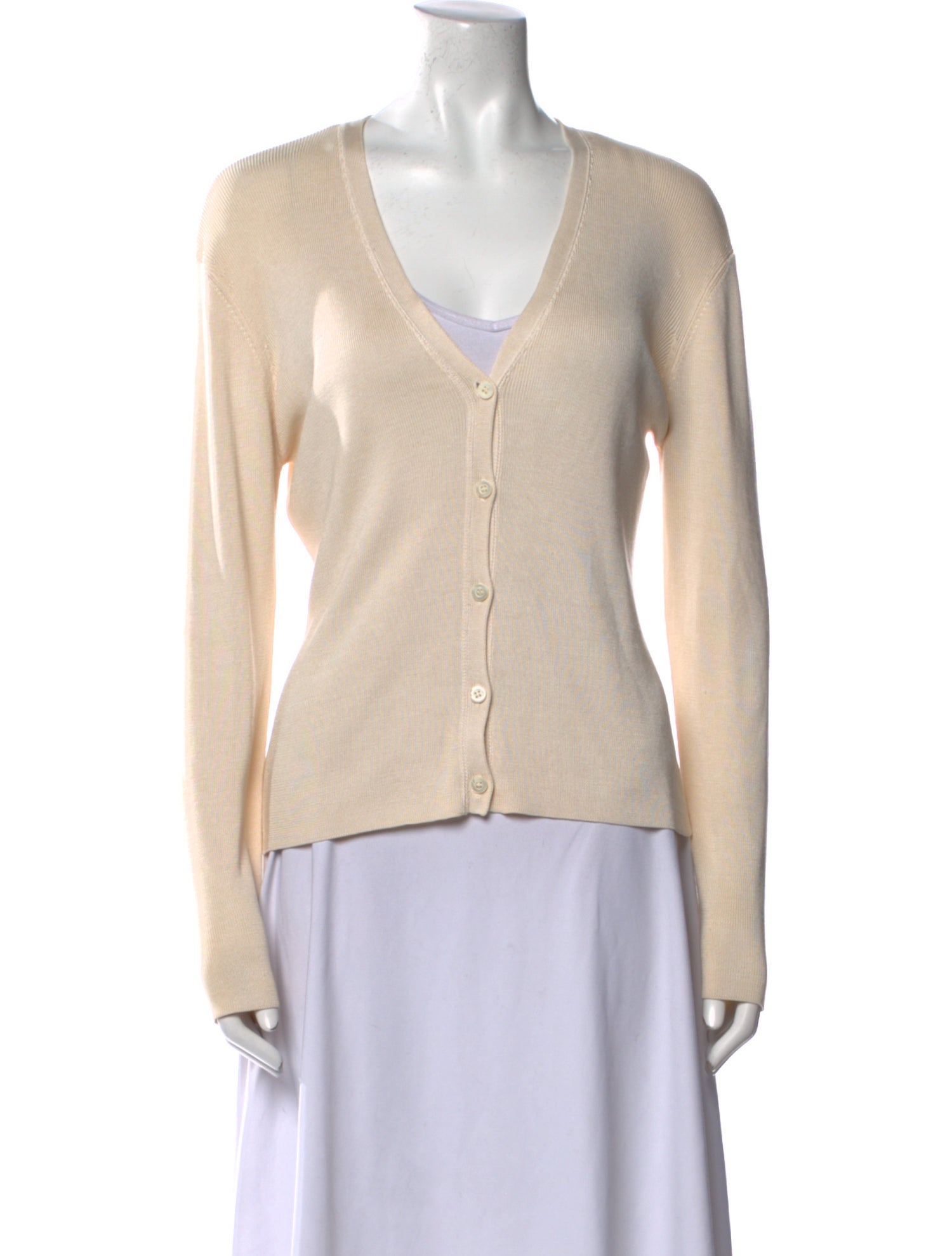 Henri Bendel Silk V-Neck Sweater