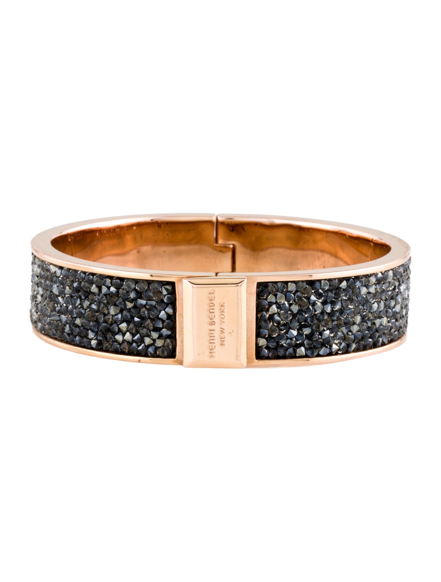 Henri Bendel Crystal Hinged Bangle Bracelet