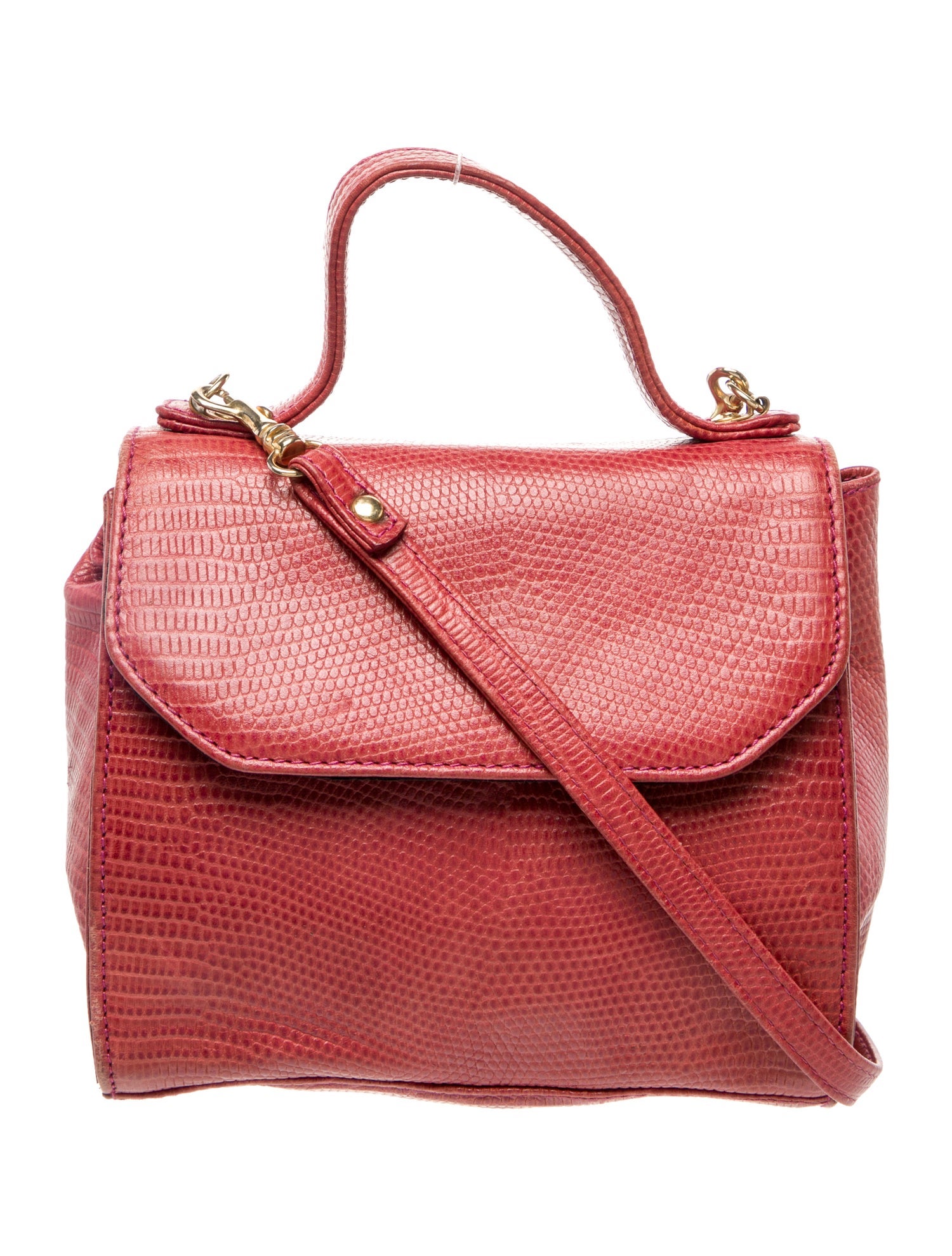 Henri Bendel Embossed Leather Top Handle Bag