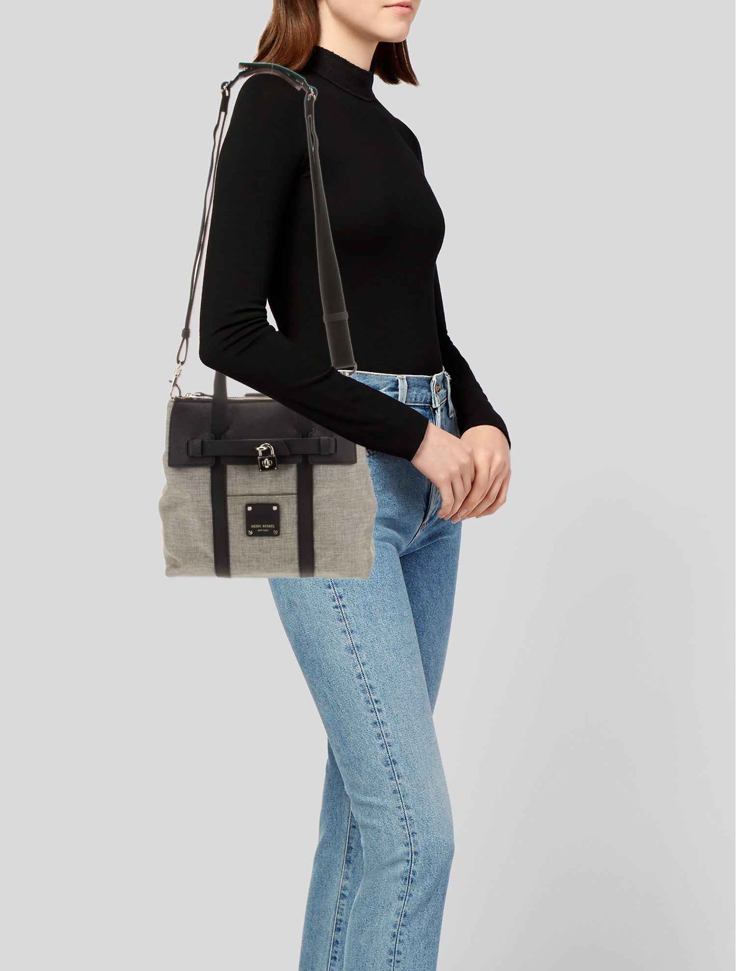 Henri Bendel Canvas Top Handle Bag