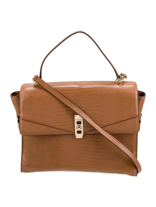Henri Bendel Embossed Leather Top Handle Bag