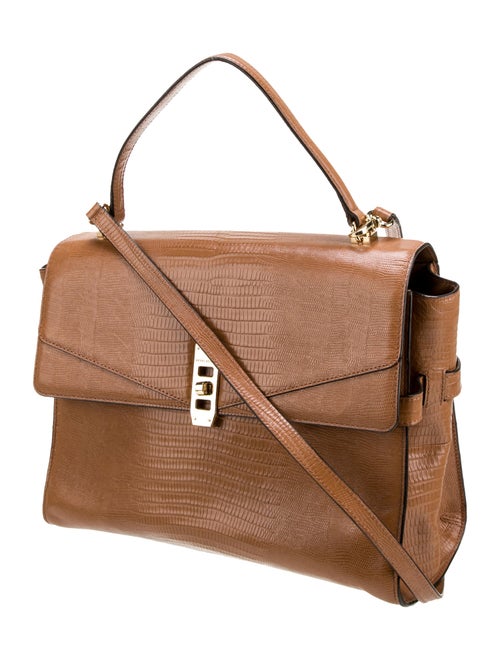 Henri Bendel Embossed Leather Top Handle Bag