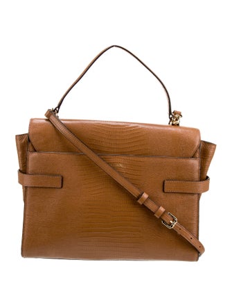 Henri Bendel Embossed Leather Top Handle Bag