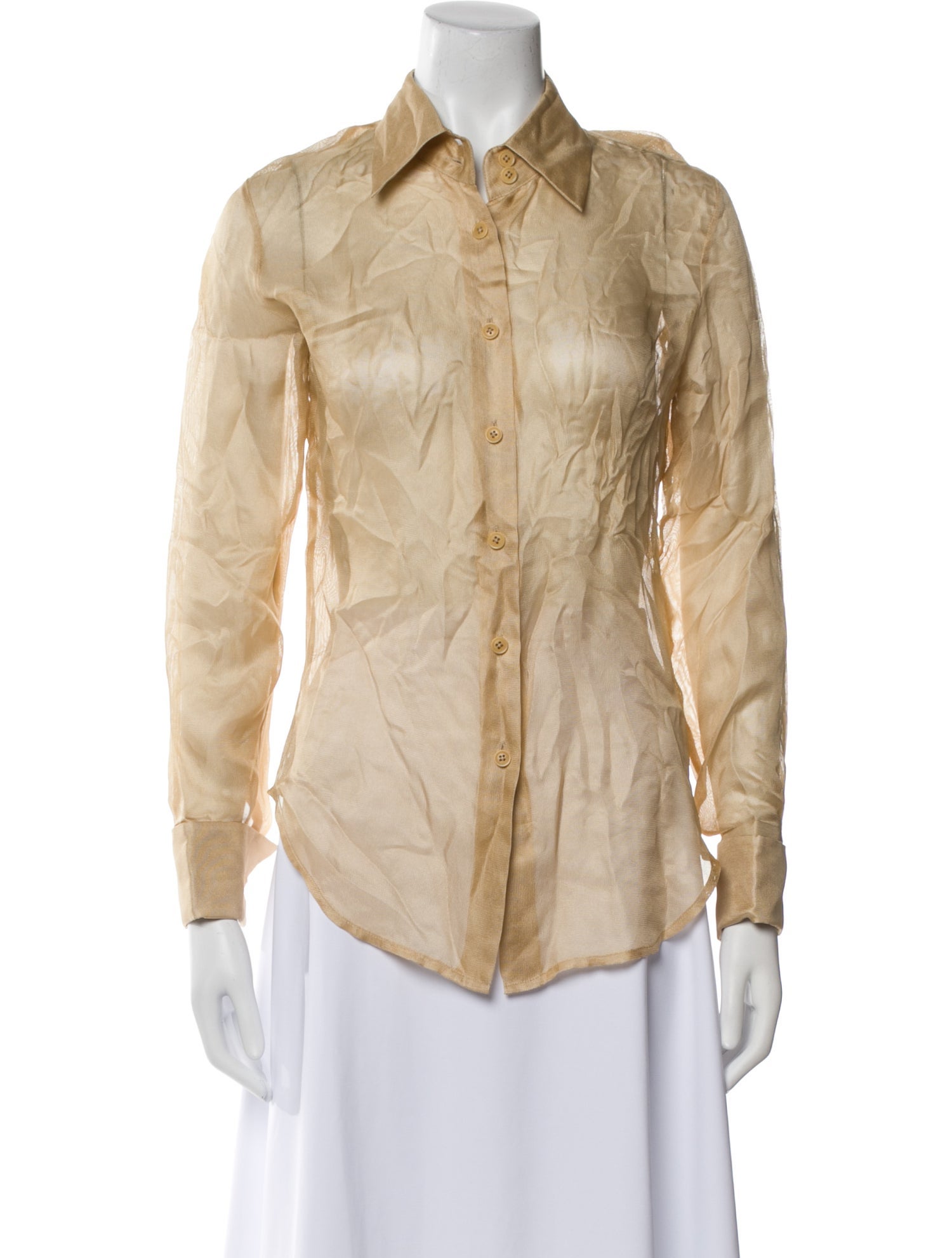 Henri Bendel Silk Long Sleeve Button-Up Top w/ Tags