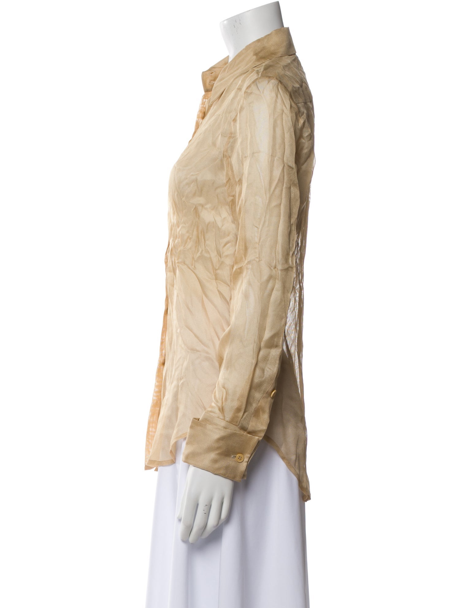 Henri Bendel Silk Long Sleeve Button-Up Top w/ Tags