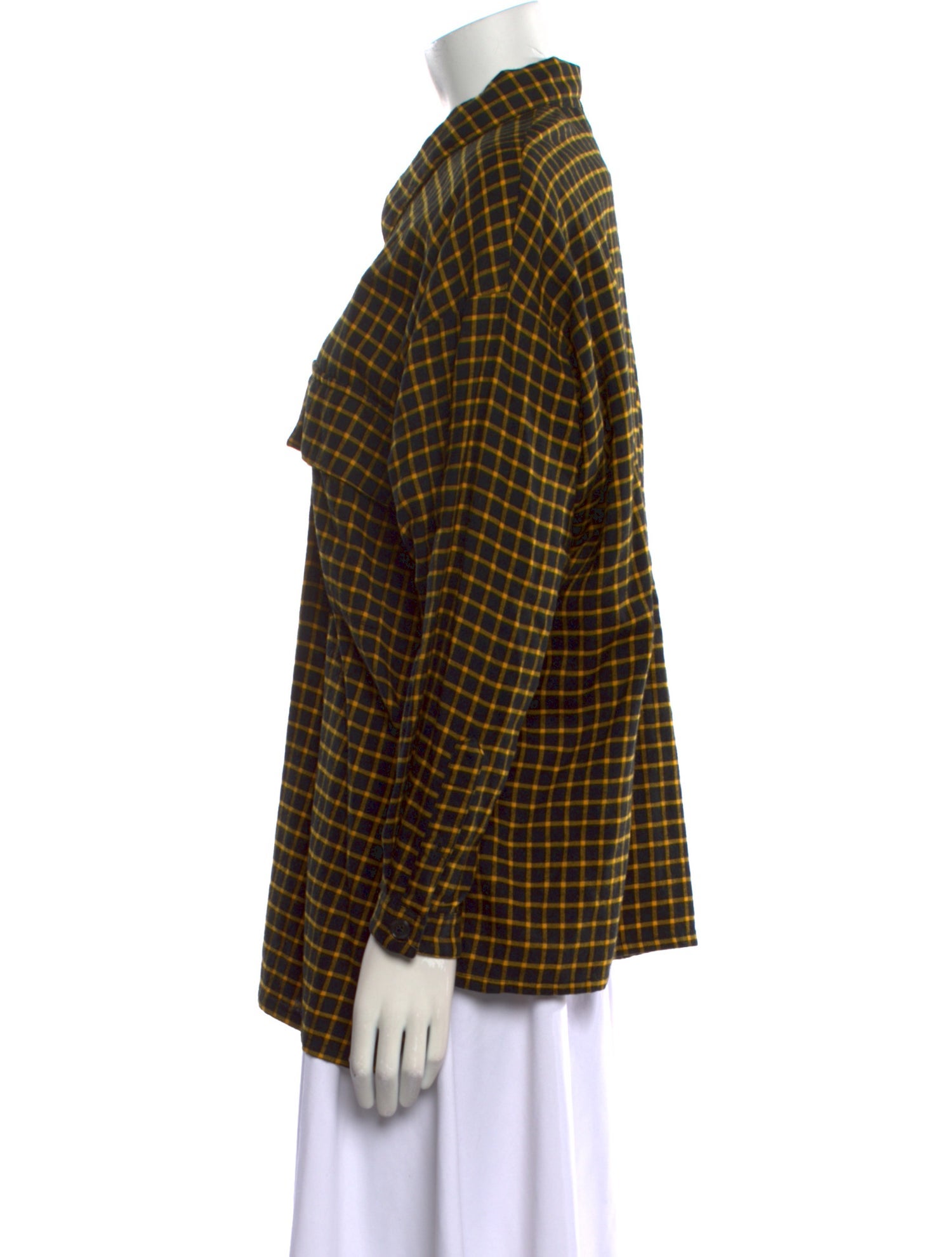 Henri Bendel Vintage Plaid Print Button-Up Top