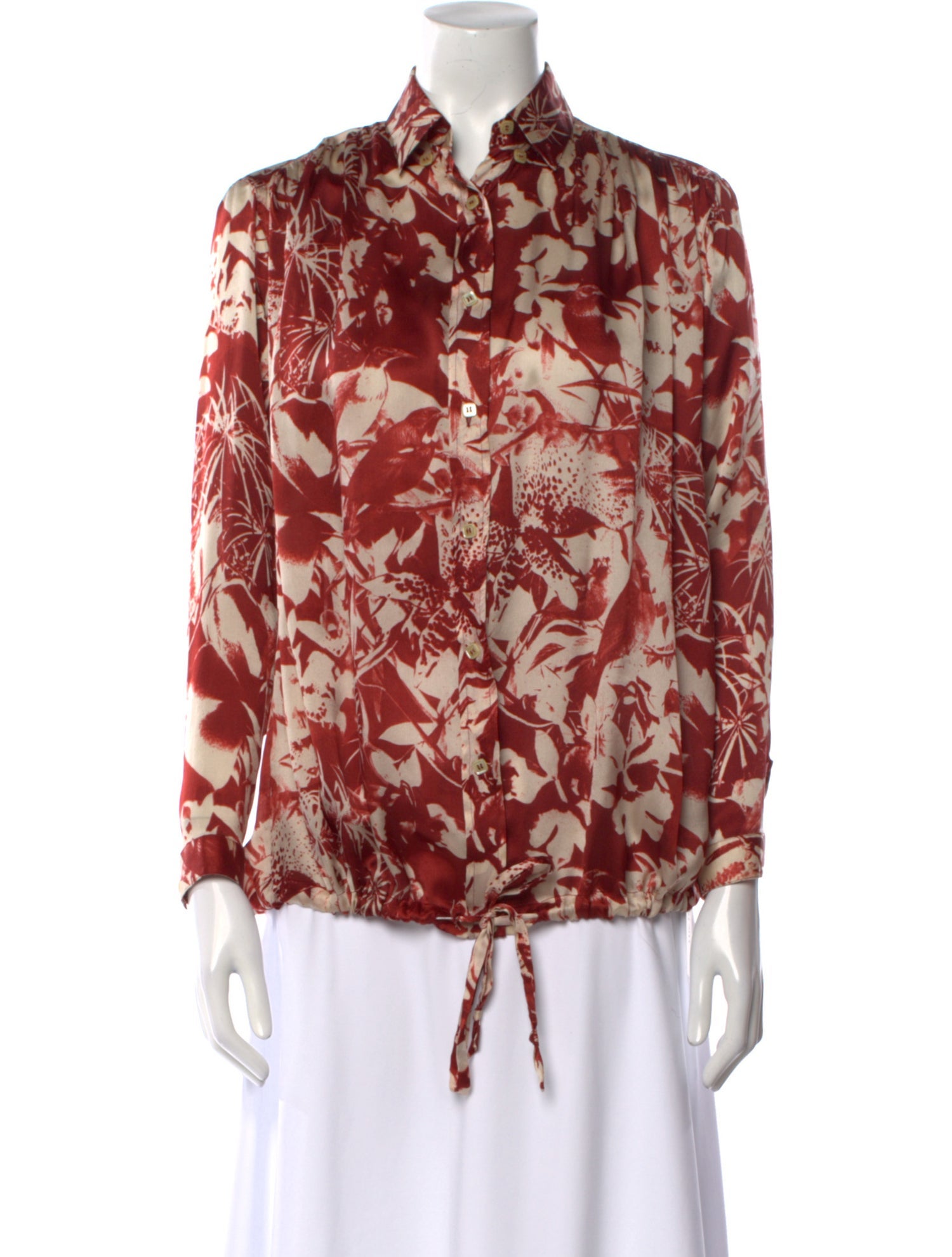 Henri Bendel Silk Floral Print Blouse