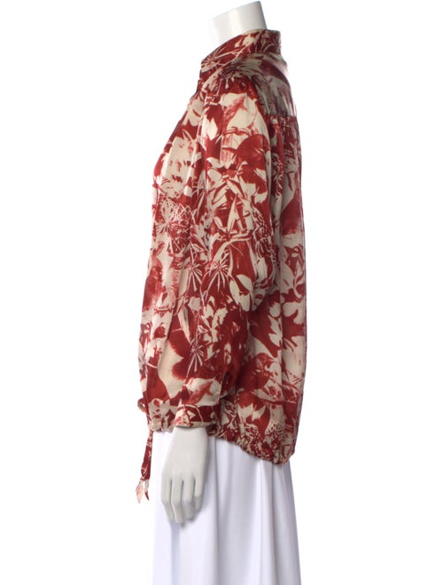 Henri Bendel Silk Floral Print Blouse
