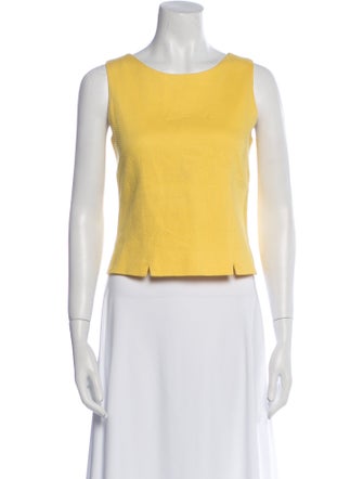 Henri Bendel Scoop Neck Sleeveless Crop Top