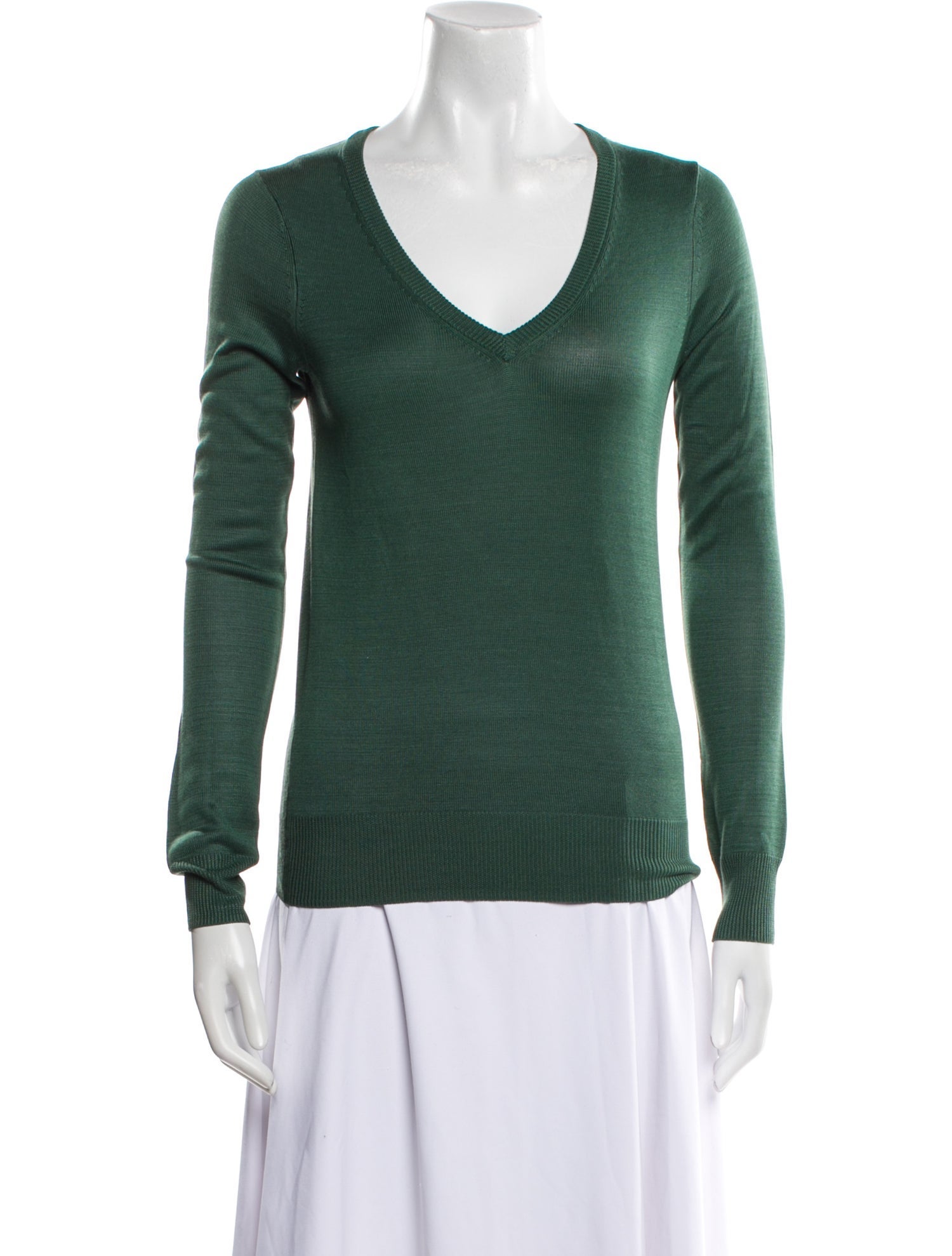 Henri Bendel Silk V-Neck Sweater