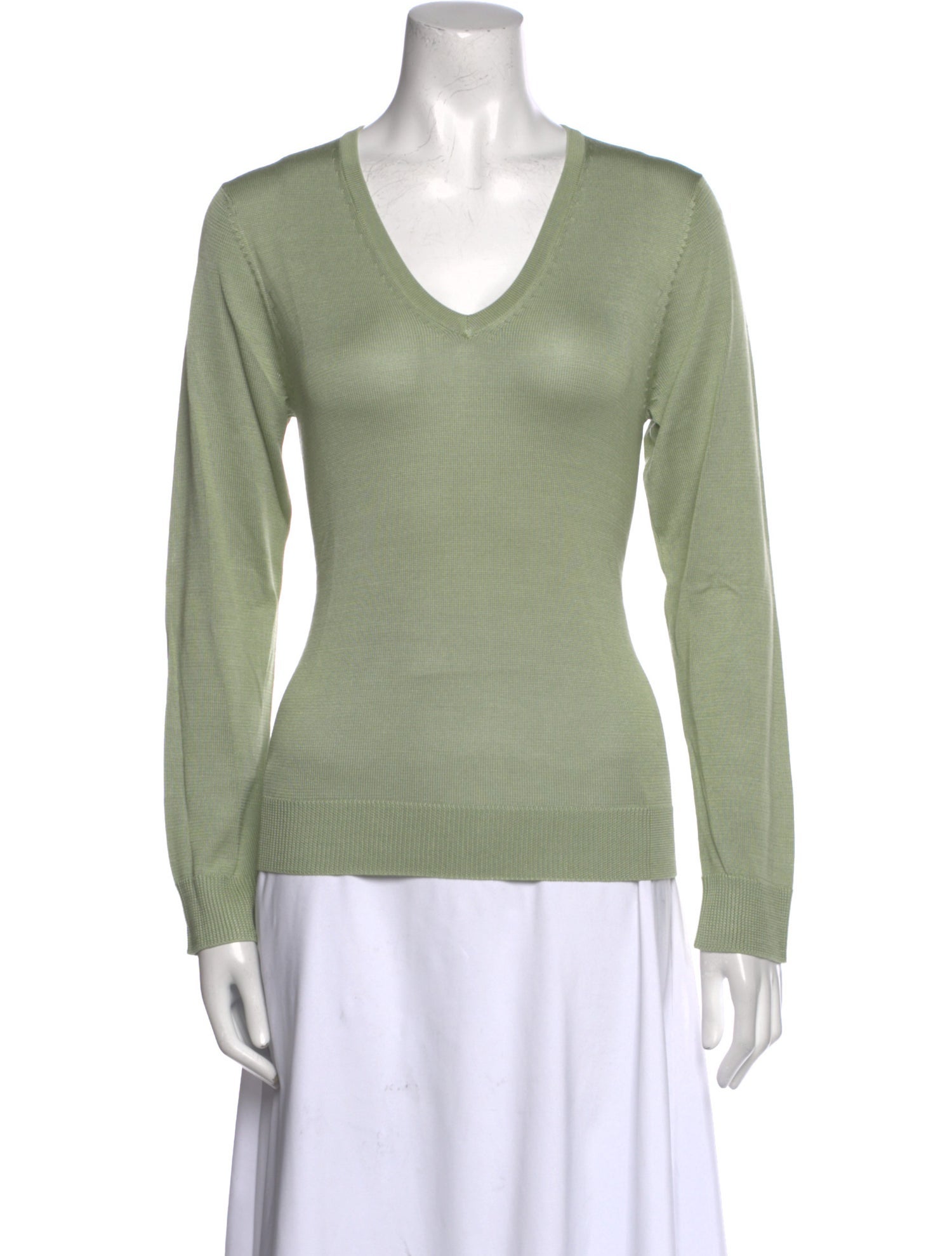 Henri Bendel Silk V-Neck Sweater