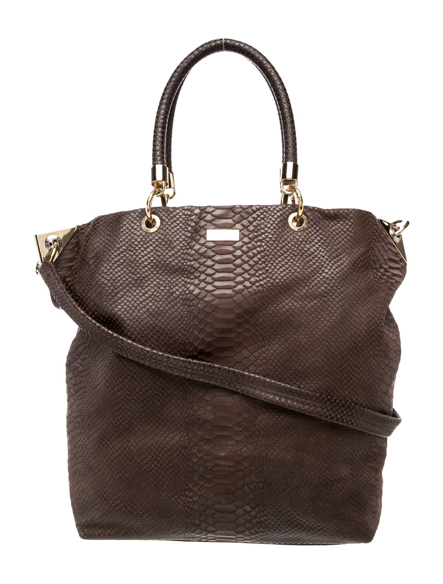 Henri Bendel Embossed Leather Top Handle Bag