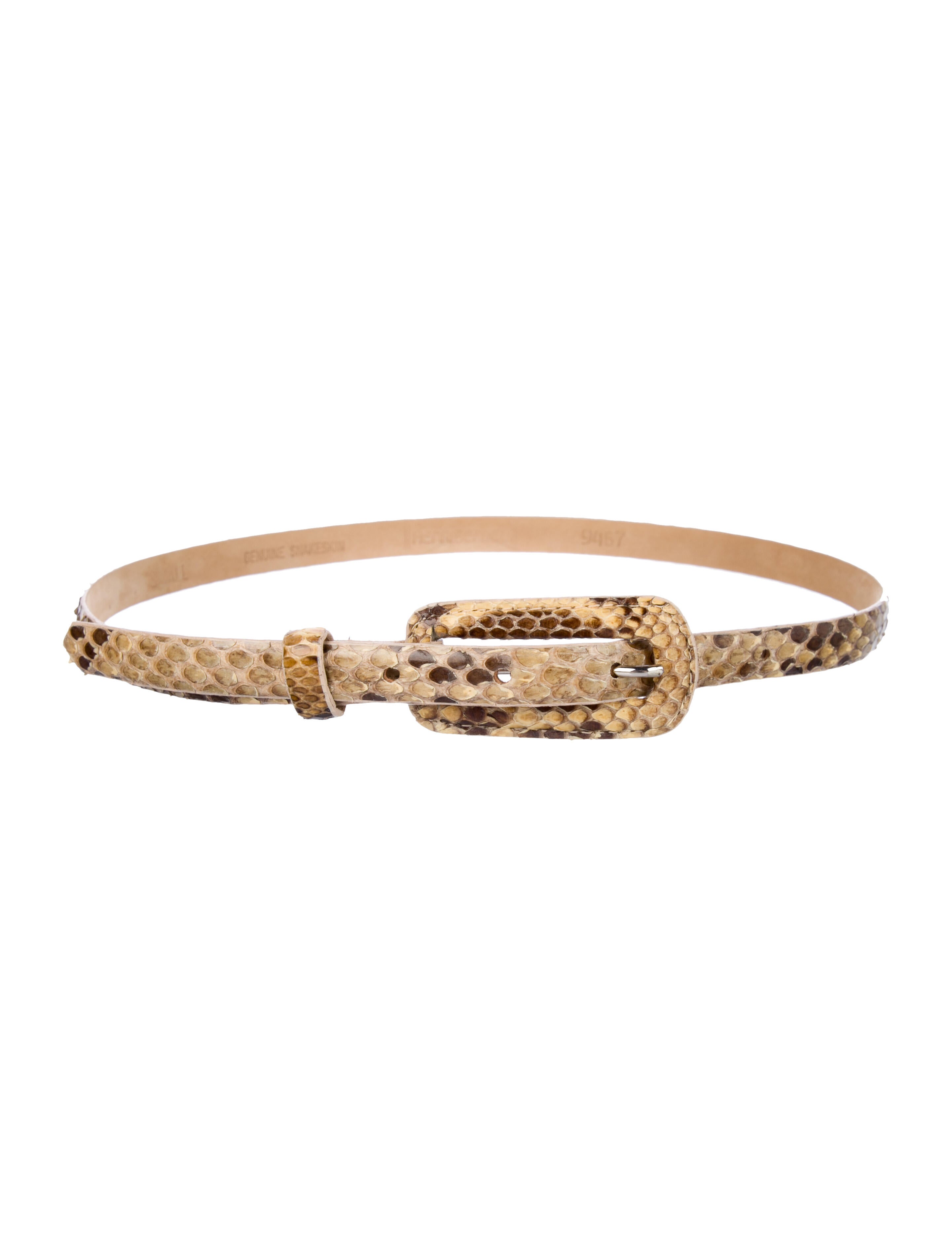 Henri Bendel Skinny Snakeskin Waist Belt