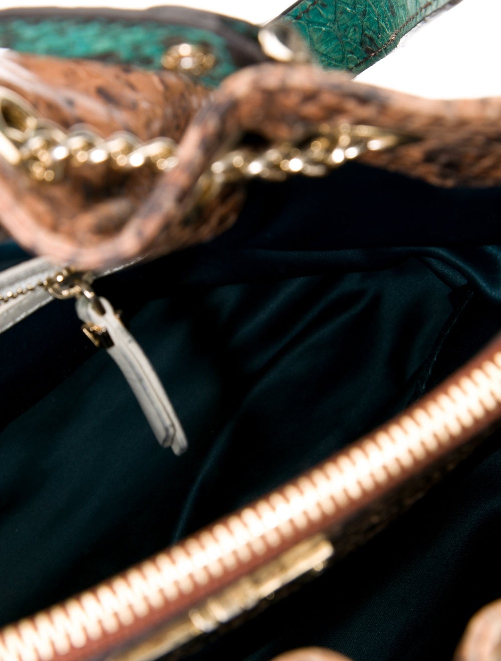 Henri Bendel Top Handle Bag Brown Python Animal P… - image 6