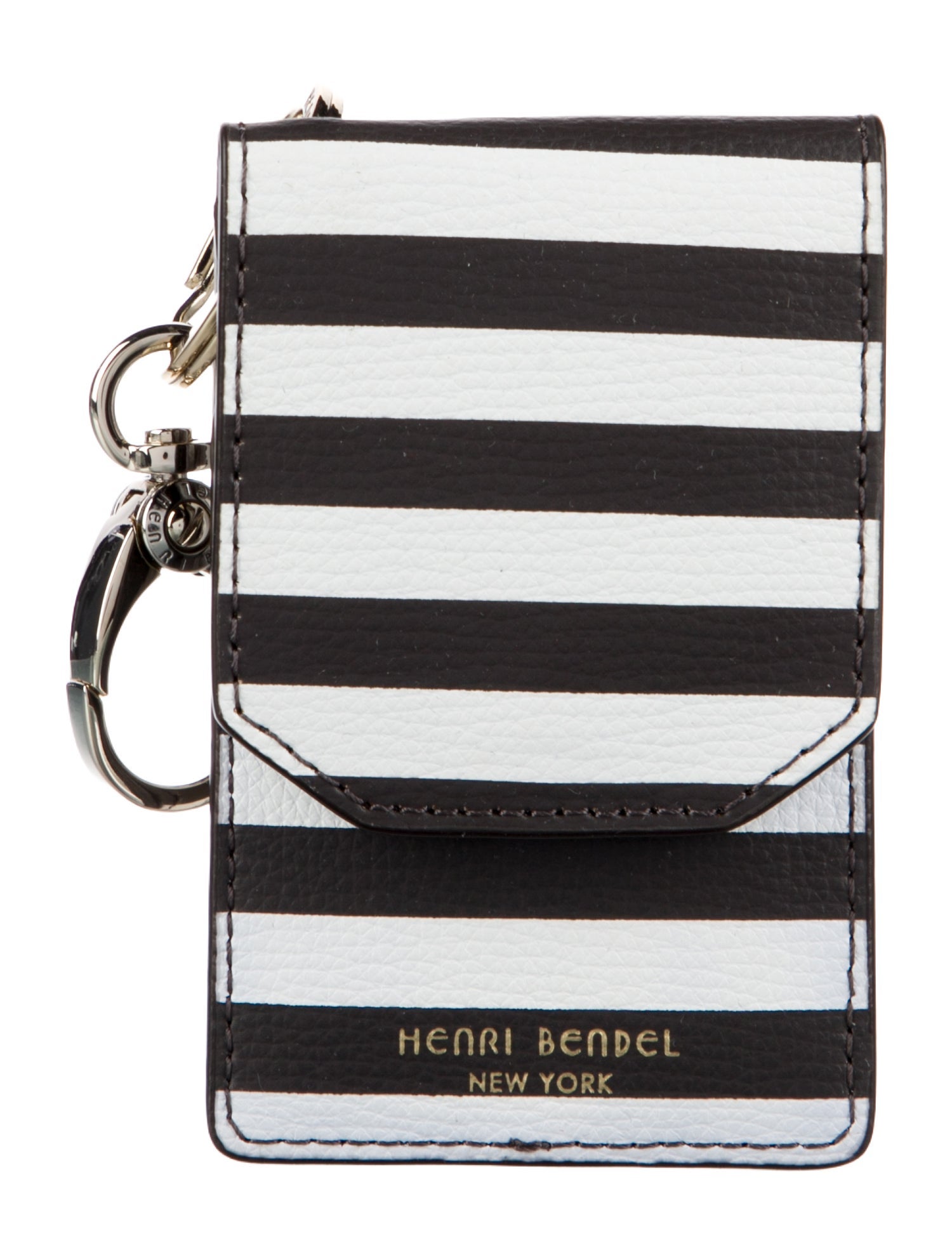 Henri Bendel Leather Stripe Keychain