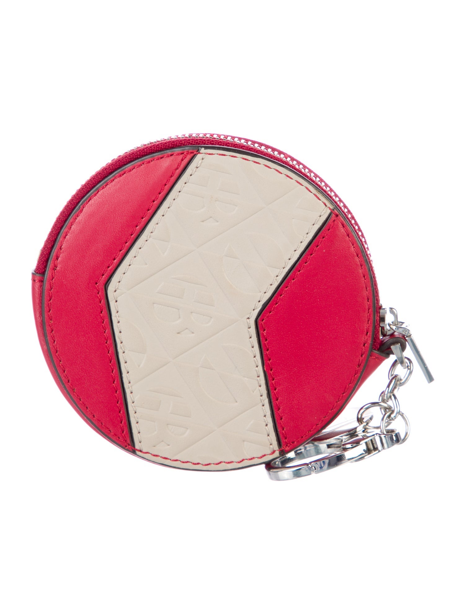 Henri Bendel Leather Colorblock Pattern Coin Pouch