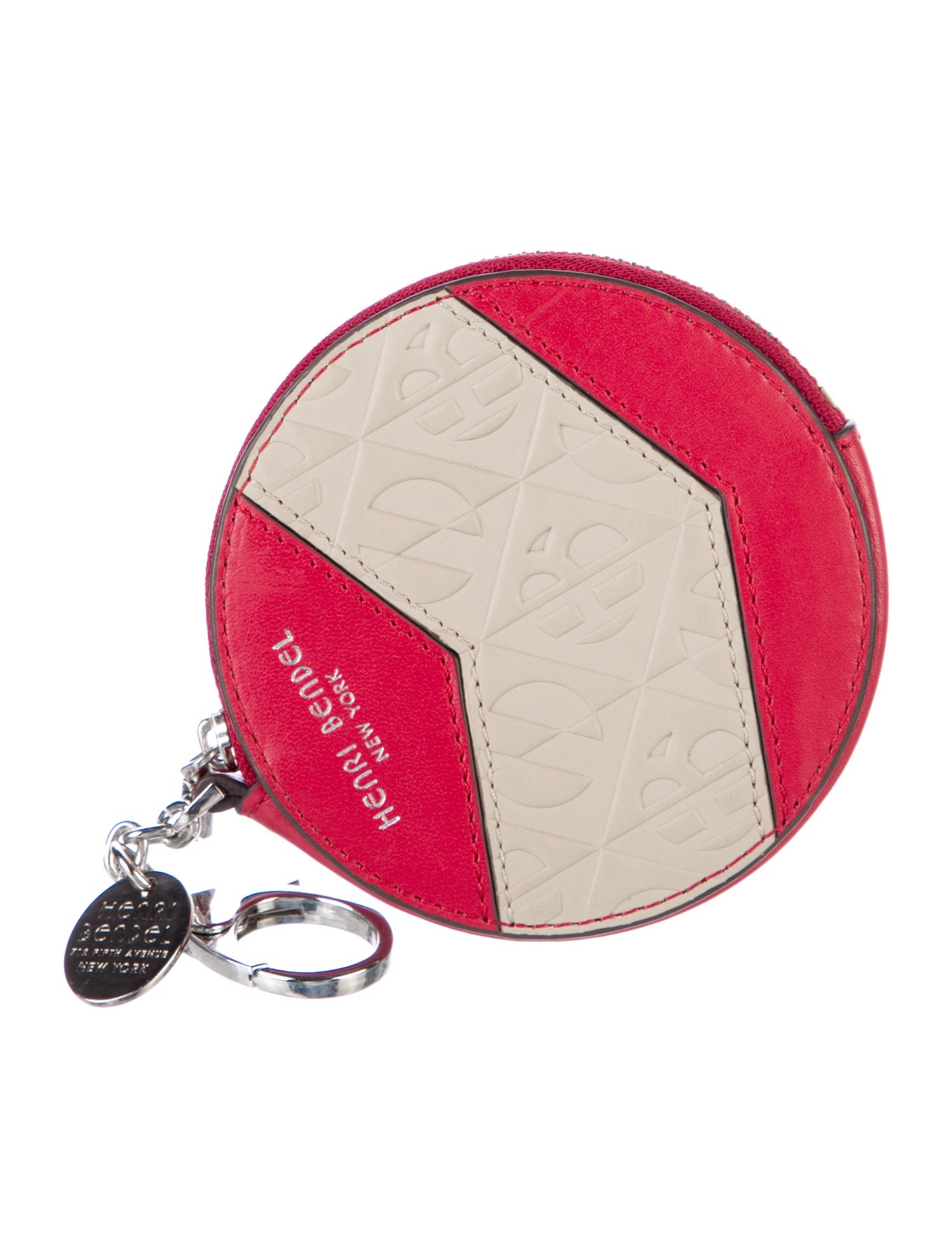 Henri Bendel Leather Colorblock Pattern Coin Pouch