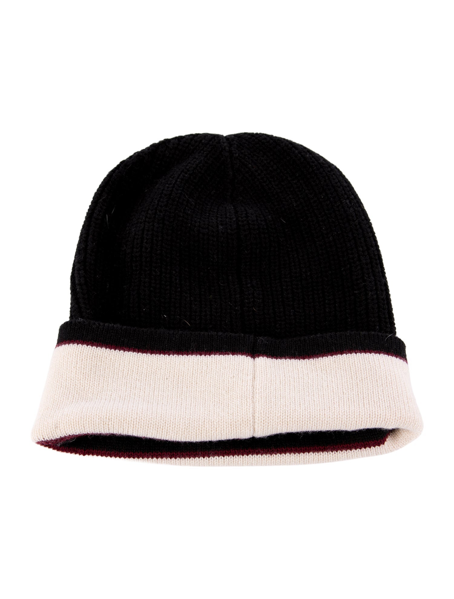 Henri Bendel Black Beanie Henri Bendel New York Italy Hat Flowers Black Gray Wool 12  main image 3