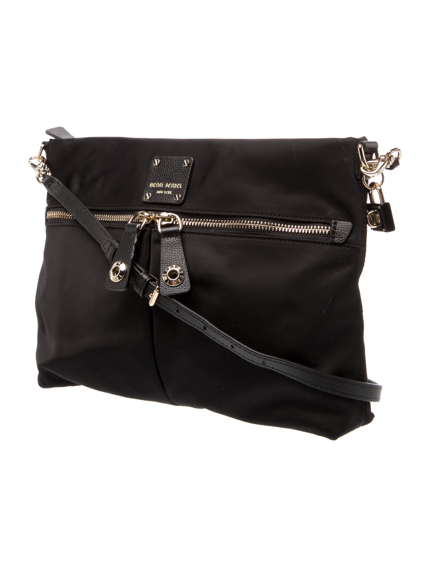 【大幅値下げ】Henri Bendel 黒 ショルダーバッグ Henri Bendel Coated Canvas Double Handle Black Crossbody Shoulder