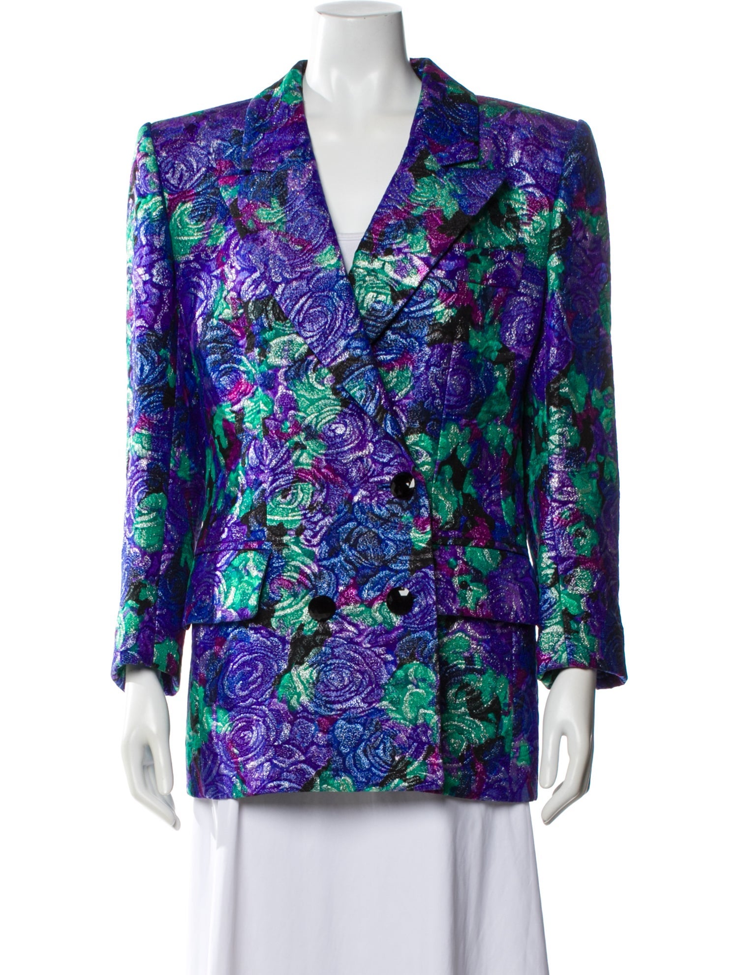 Henri Bendel Jacquard Floral Print Blazer