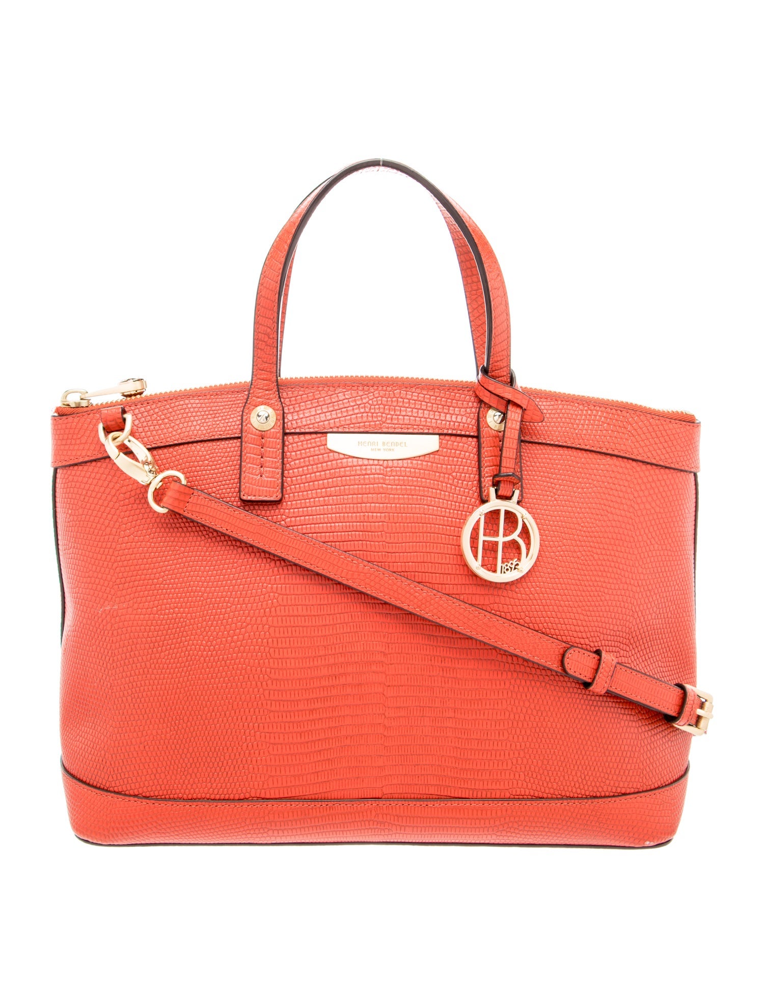 Henri Bendel Embossed Leather Top Handle Bag