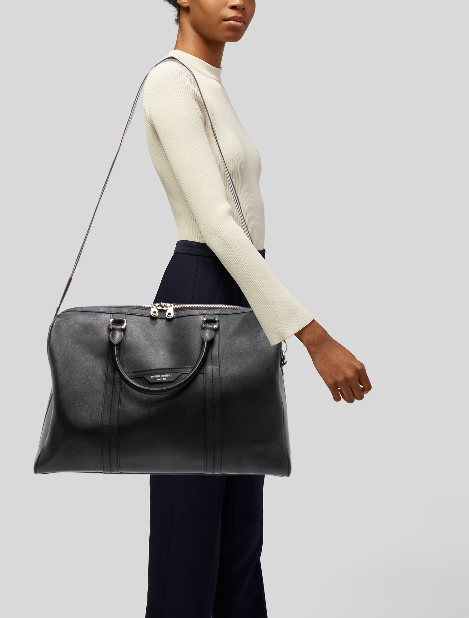 Henri Bendel Saffiano Leather Briefcase