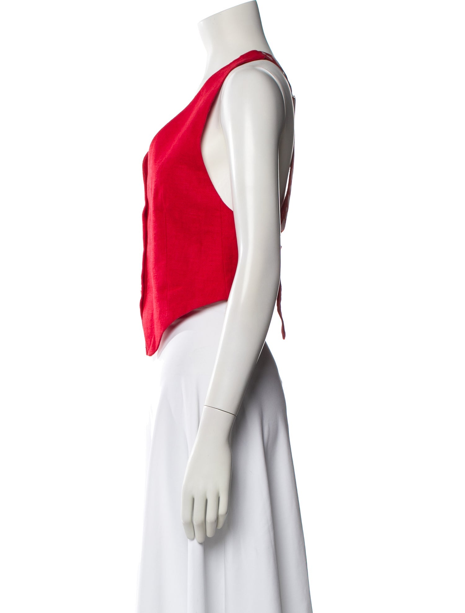 Henri Bendel Linen V-Neck Top