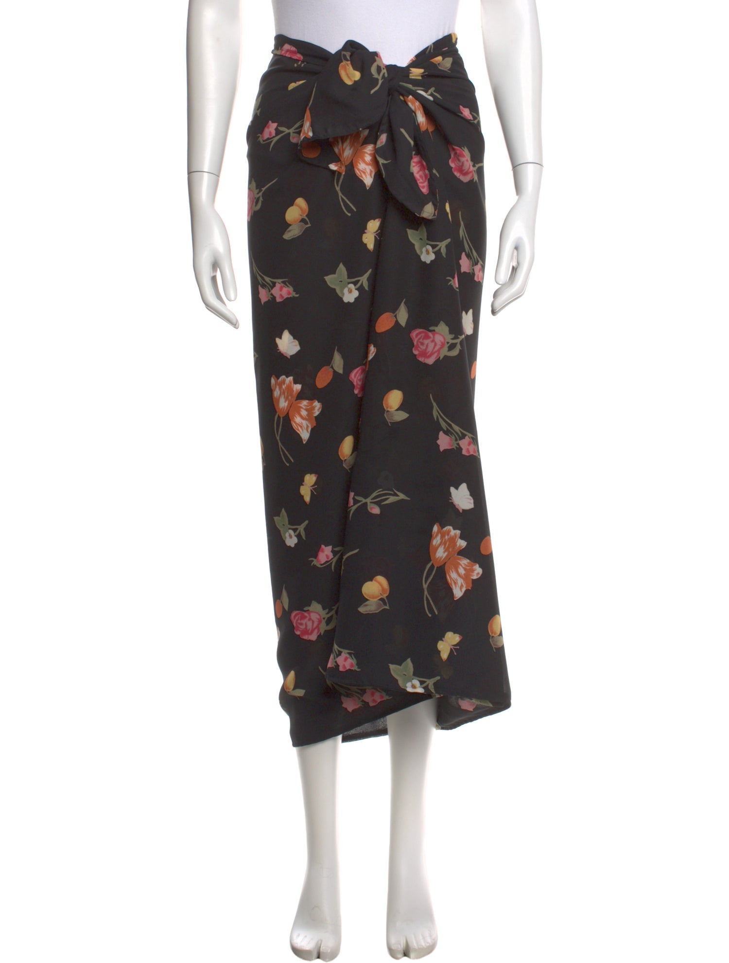 Henri Bendel Floral Print Midi Length Skirt