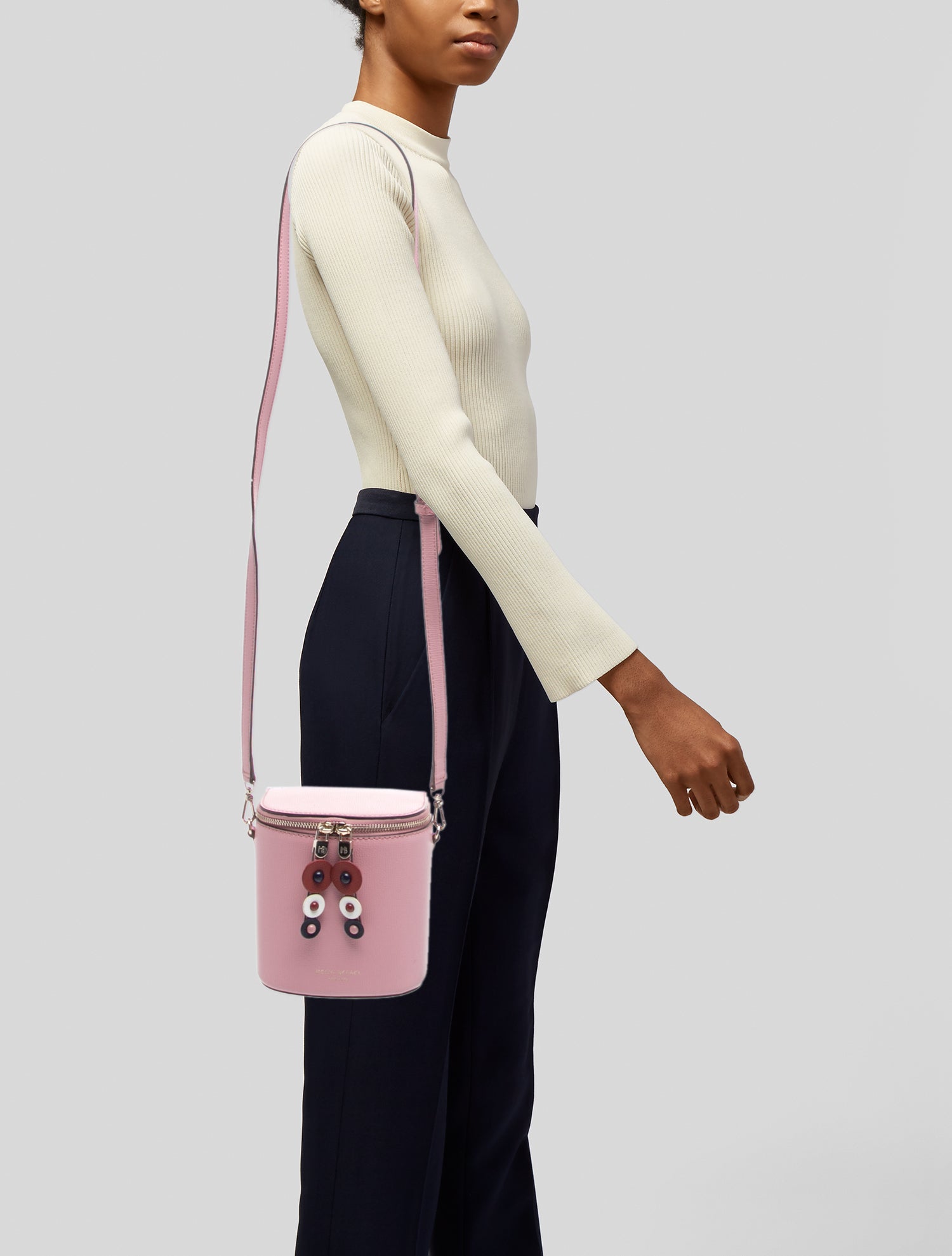 Henri Bendel Leather Bucket Bag - Pink Crossbody Bags, Handbags