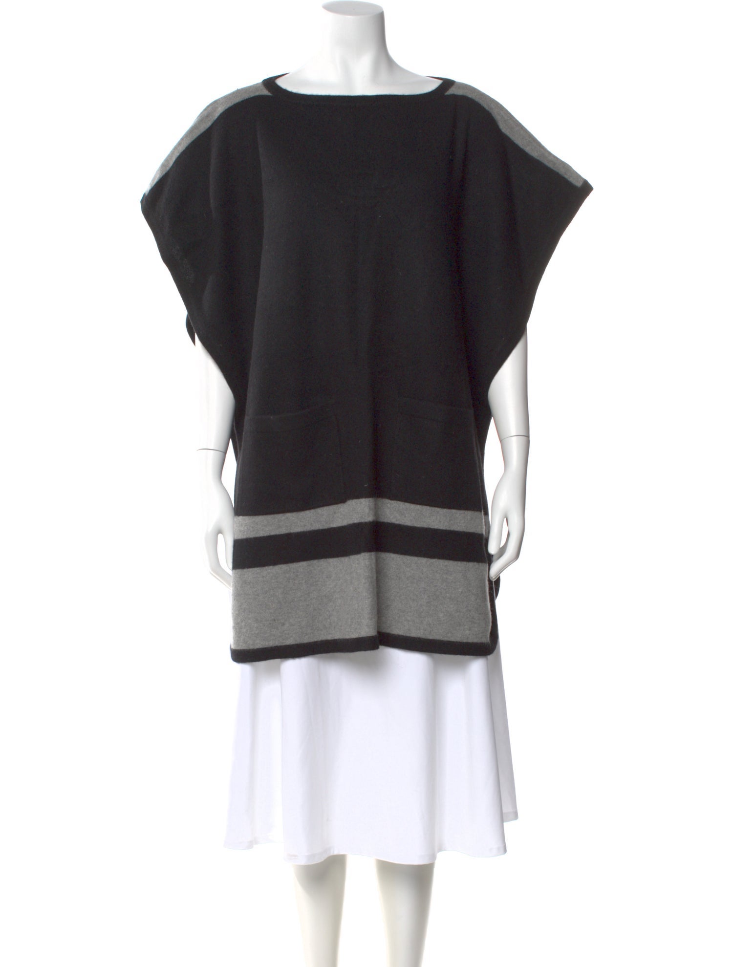 Henri Bendel Colorblock Pattern Scoop Neck Sweater