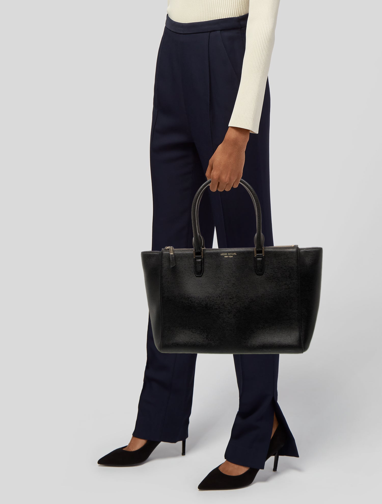 Henri Bendel Leather Top Handle Bag