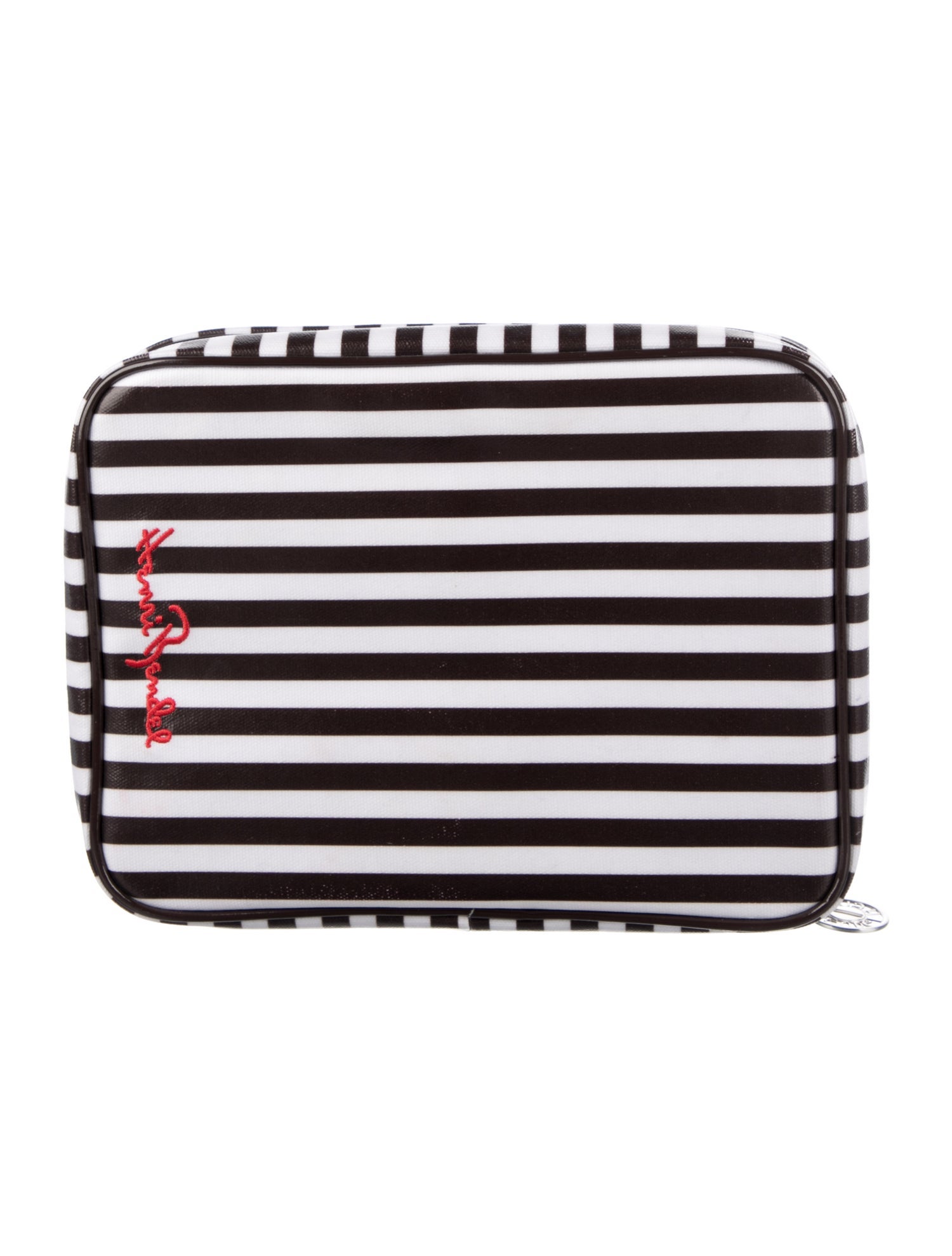 Henri Bendel stripe printed cosmetic bag