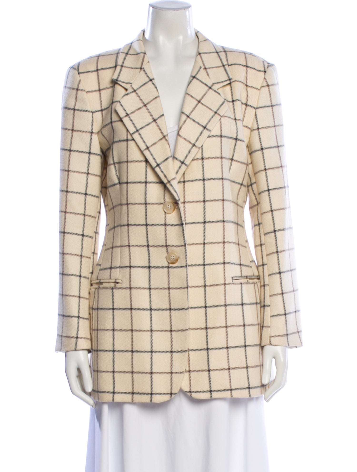Henri Bendel Alpaca Plaid Print Blazer