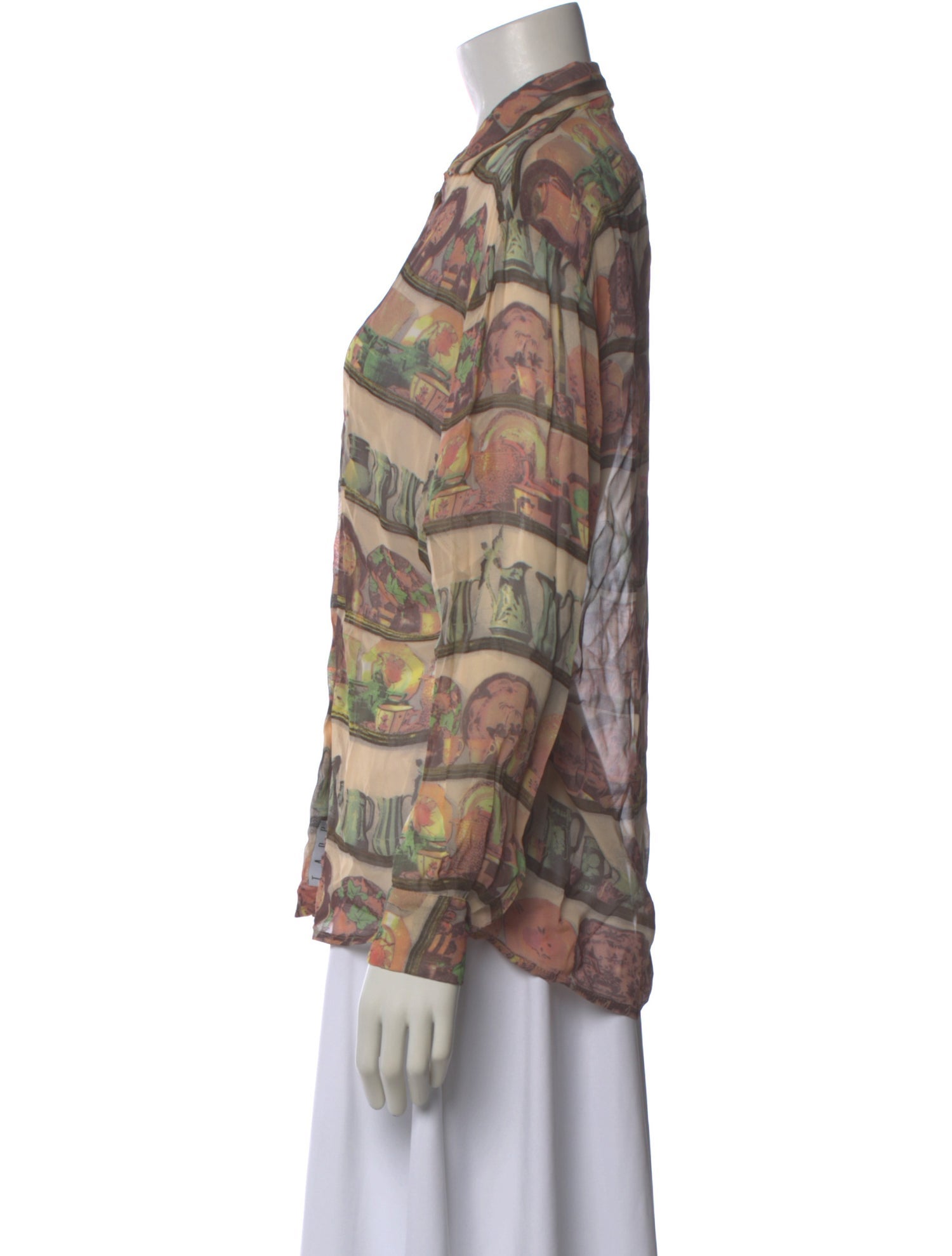 Henri Bendel Printed Long Sleeve Blouse